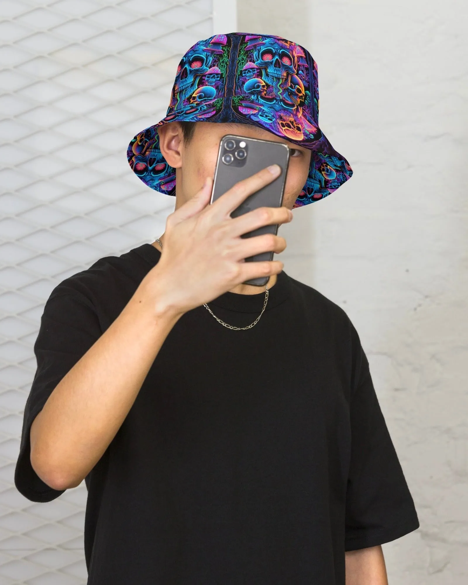 Psychedelic Skull Sanctuary Reversible Bucket Hat