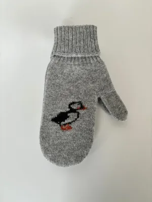 Puffin Grey Icelandic Wool Mittens