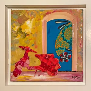 "Bolduc Vespa" Collage - 8x8 Framed