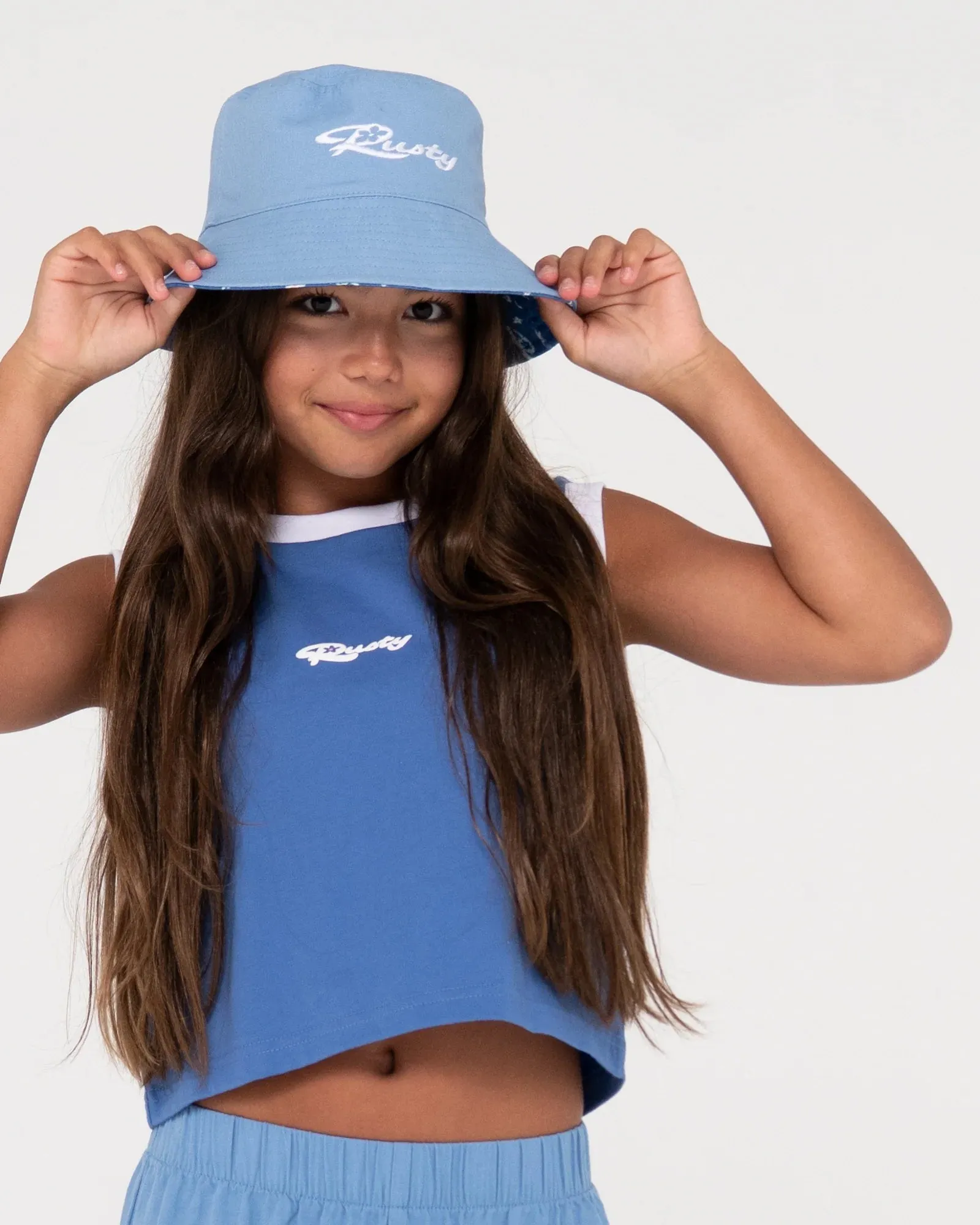 Rusty Summer Time Reversible Bucket Hat Girls