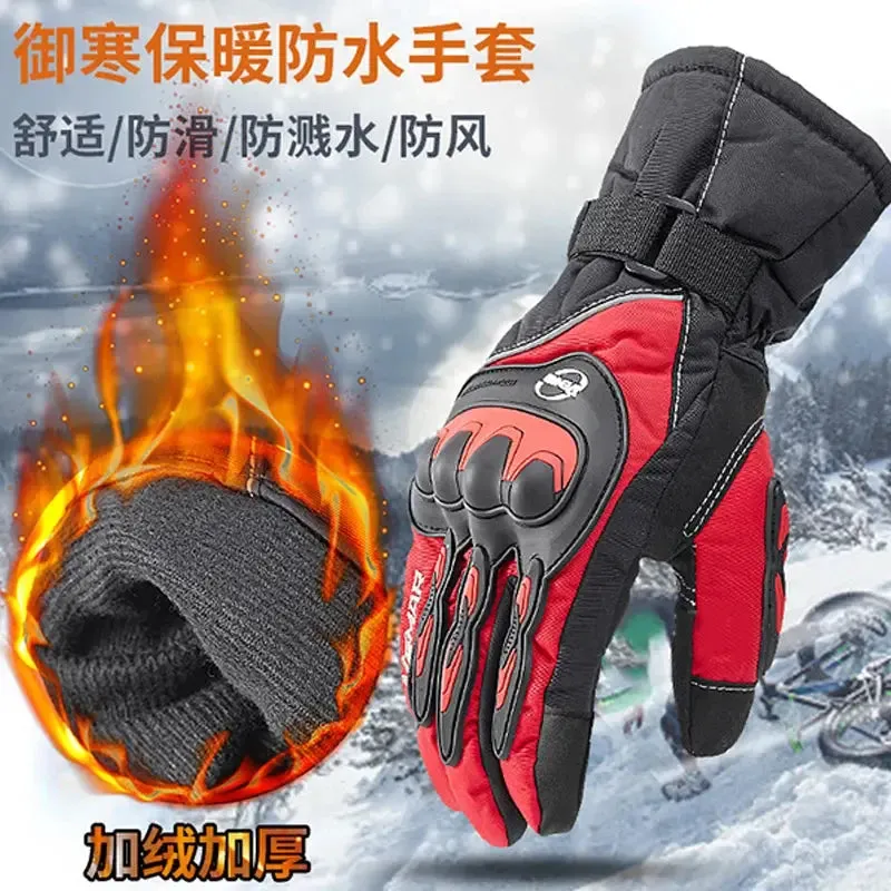 Sale New Motorcycle Gloves Winter Warm Waterproof Glove Outdoor Sport Ski Skate Gloves Motorbiker Motocross Racing Riding Bike