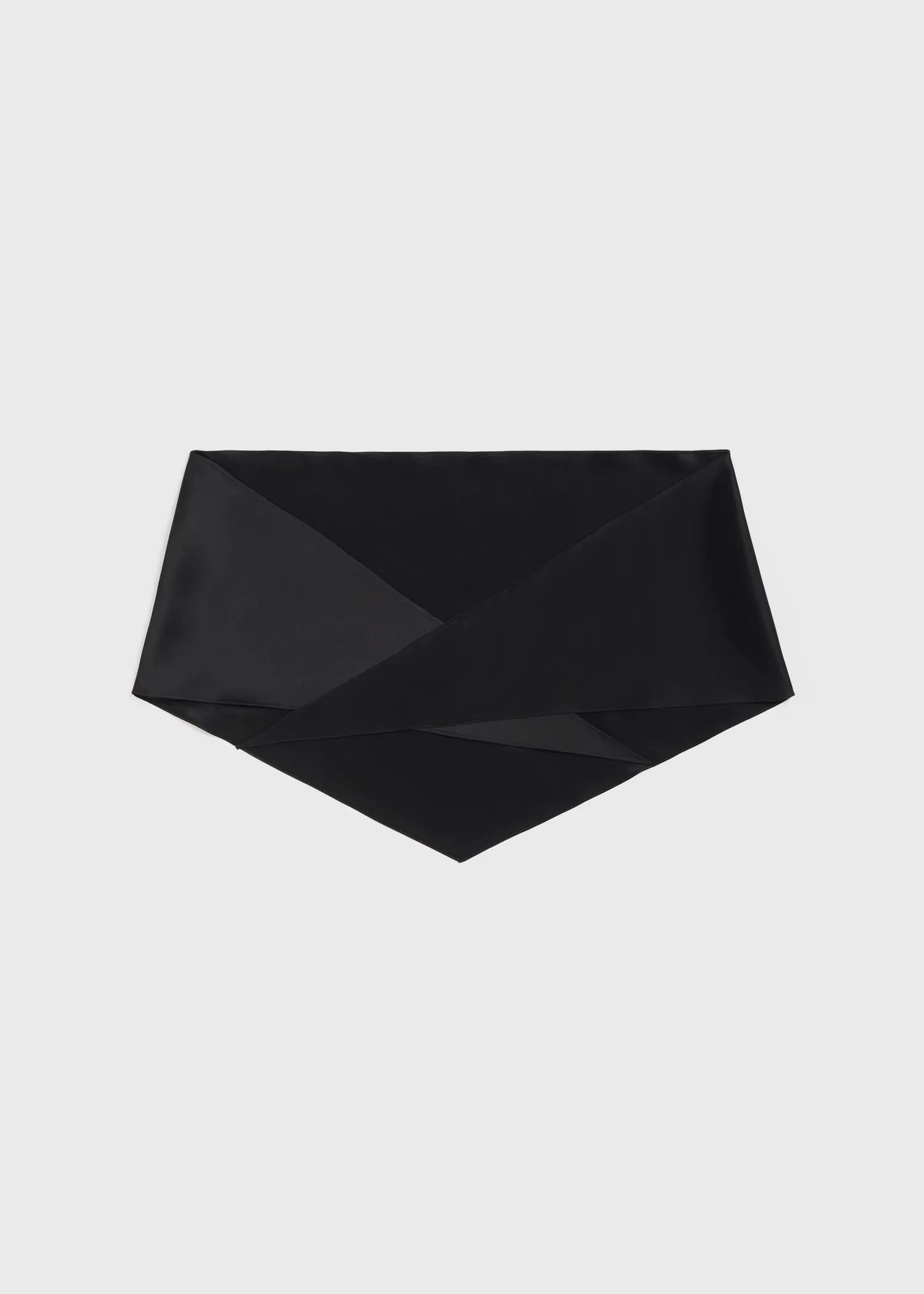 Satin triangle scarf black