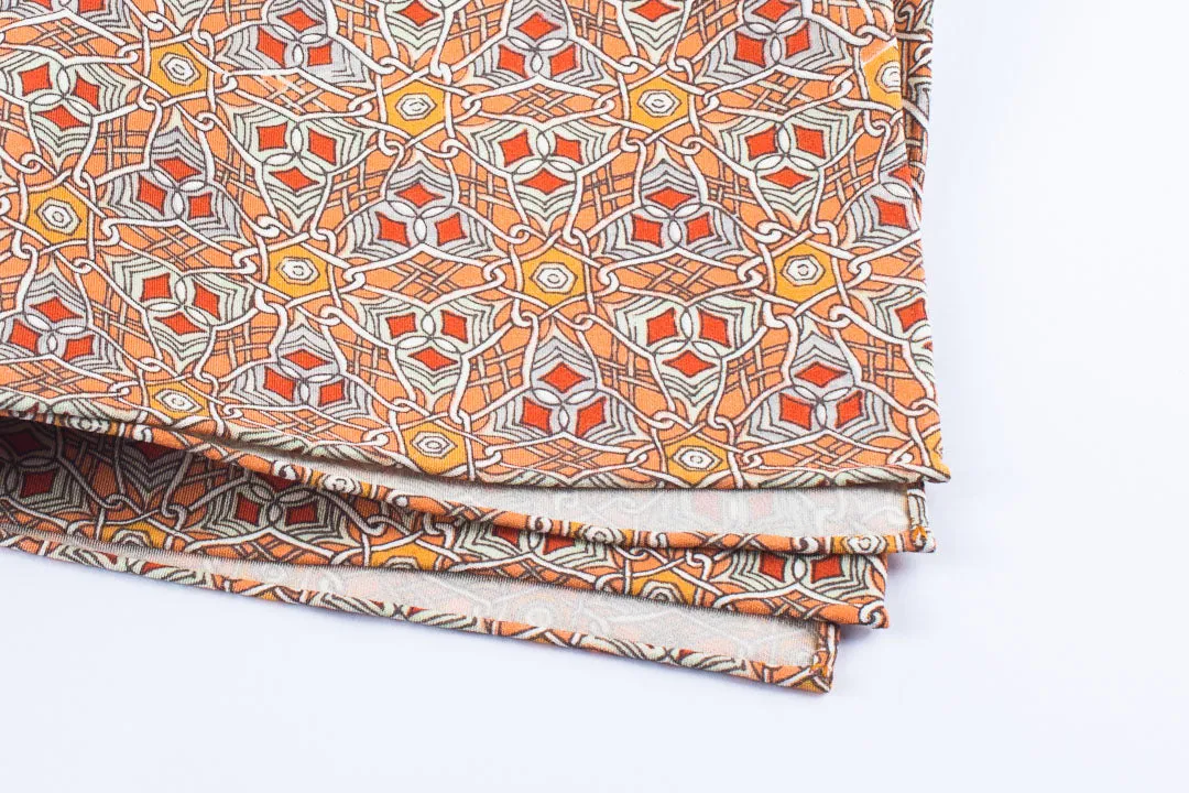 Scarf: Orange-White Arabesque