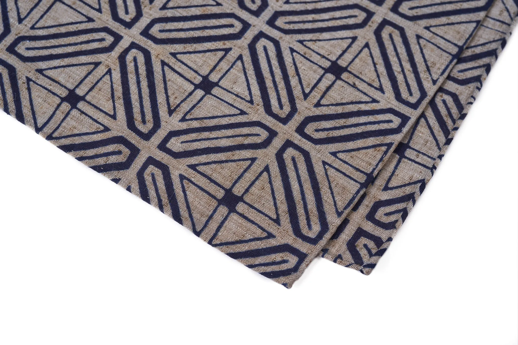 Scarf: Tan-Navy Geo