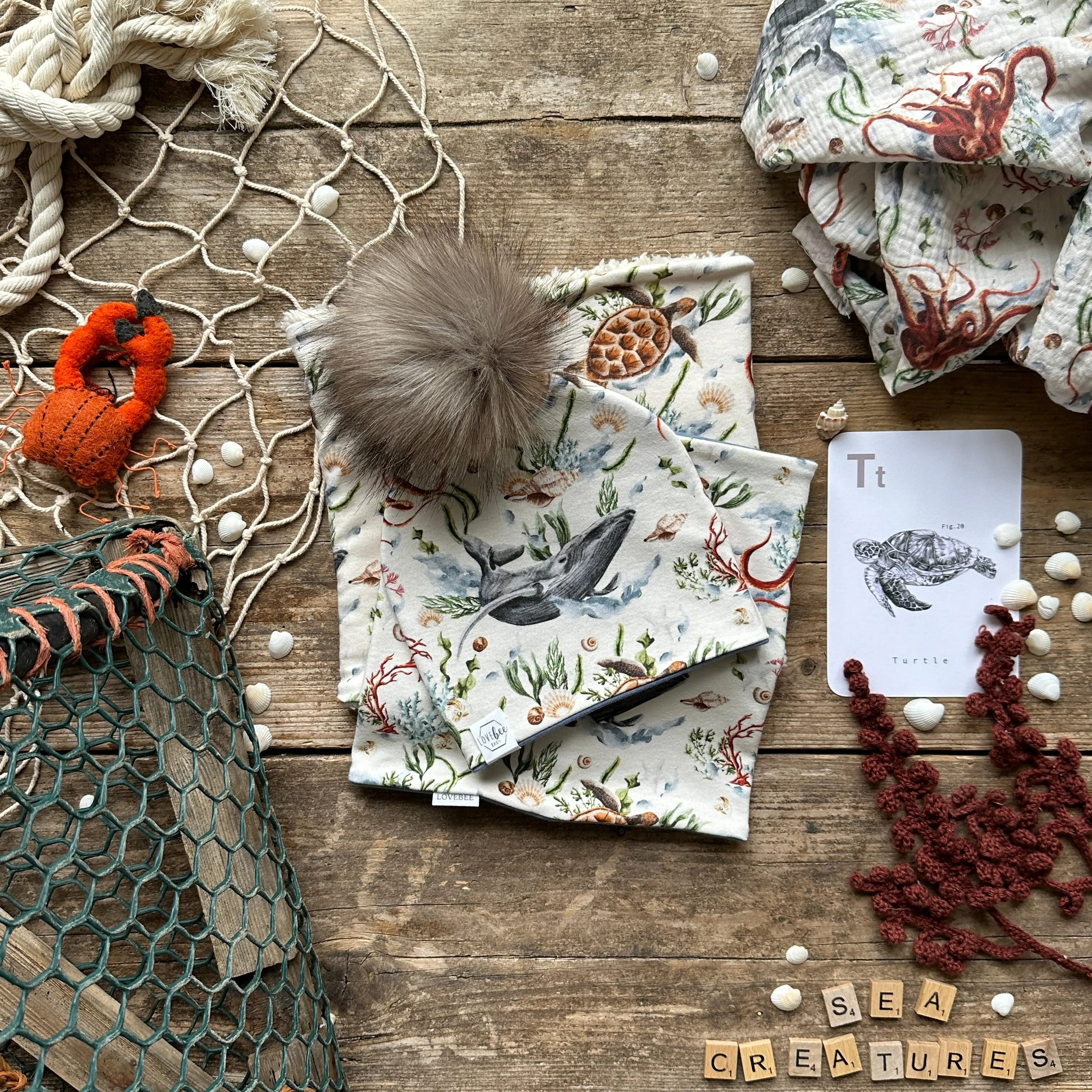 Sea Creatures Printed Snood