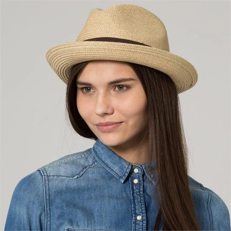 Sophisticate's Signature Summer Braid Fedora Straw