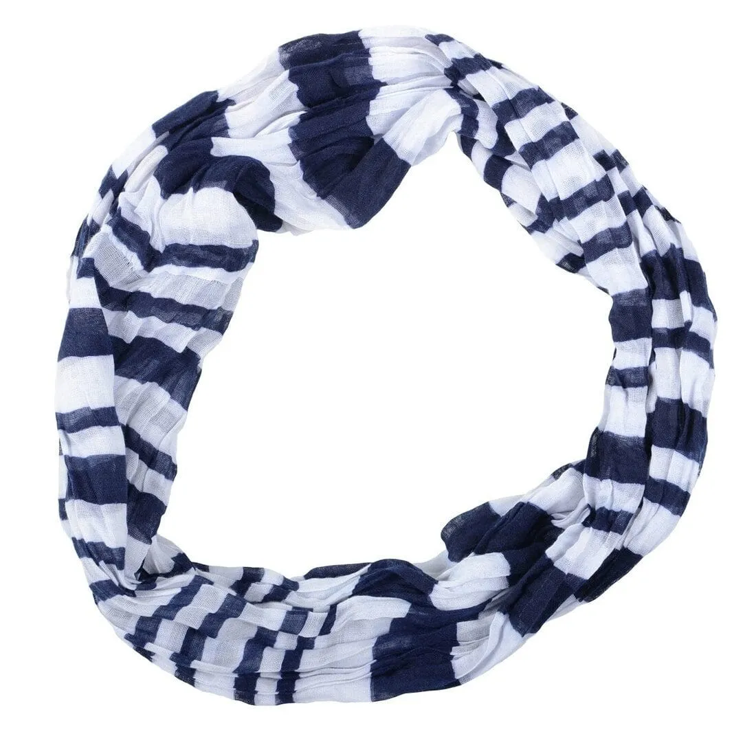 ST TROPEZ - Womens Stripe Nautical Lightweight Print Scarf