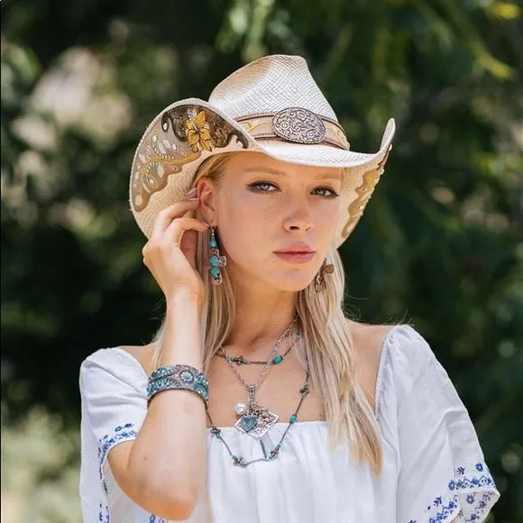 Stampede Women's Straw Cowboy Hat - The Yellow Flower