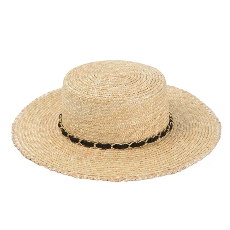 Straw Hat Natural with chain