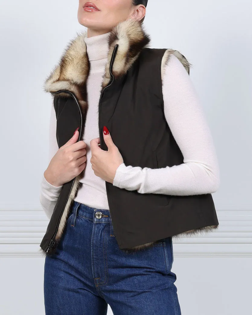 The Nina Storm Fitch Fur Vest