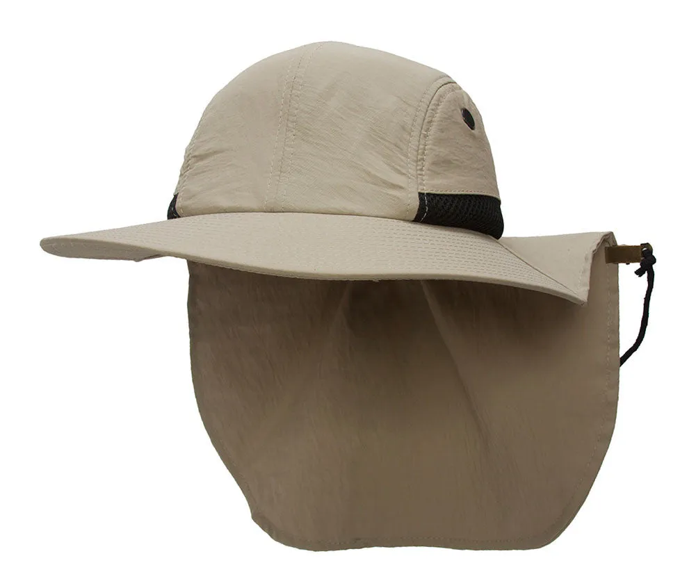 TopHeadwear 4 Panel Large Bill Flap Sun Hat w/ Adjustable Flap Clip