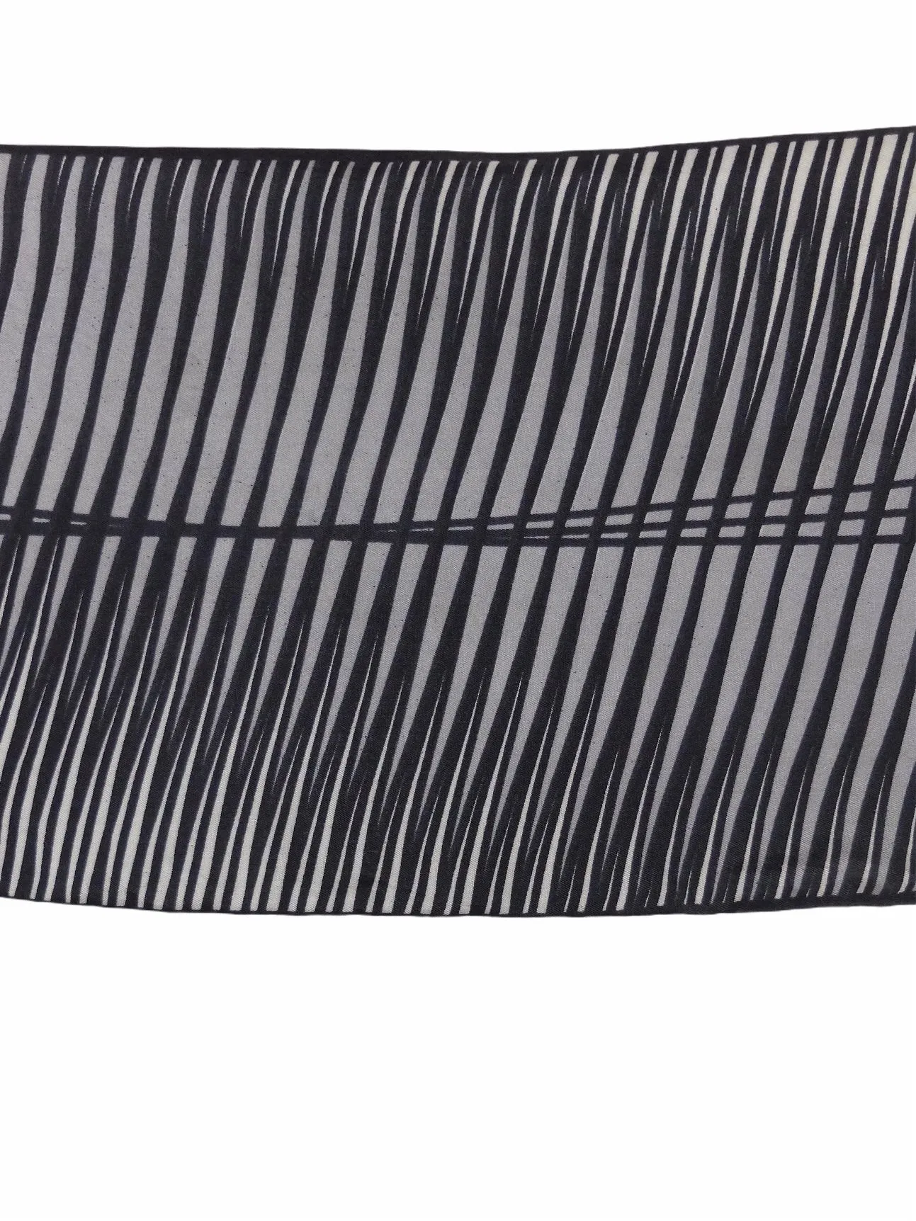 Vintage 60s Mod Black & Grey Abstract Striped Long Wide Scarf