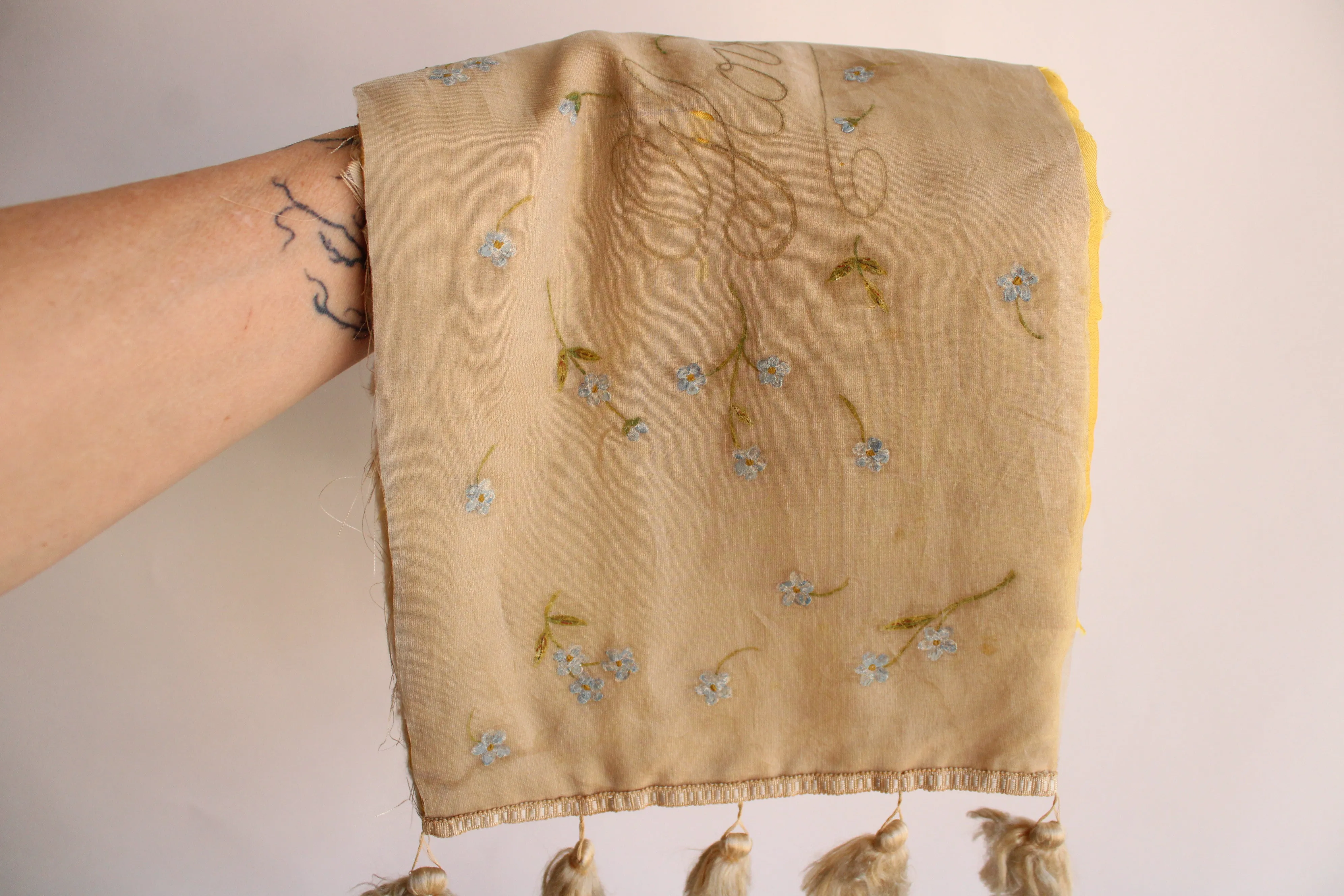 Vintage Antique Gold Silk Gloves Bag