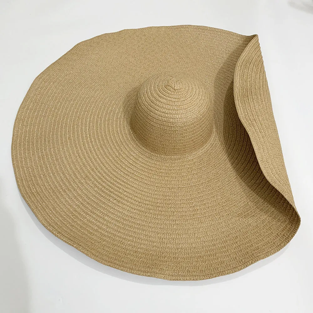 Women Summer Sun Protection Straw Hat Beach Oversized Brim Big Floppy Folding Sun Hat