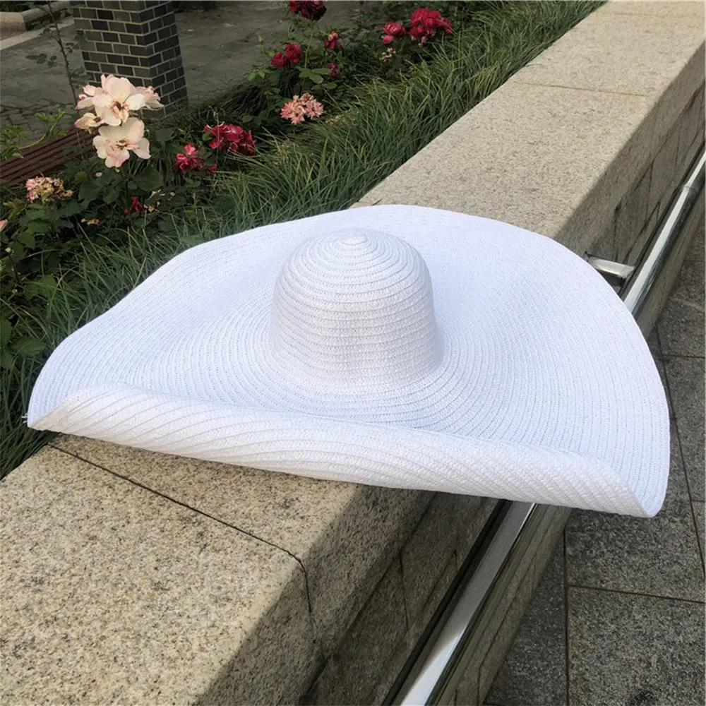 Women Summer Sun Protection Straw Hat Beach Oversized Brim Big Floppy Folding Sun Hat