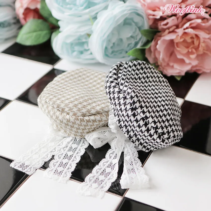 Wooflink Houndstooth Beret - Beige