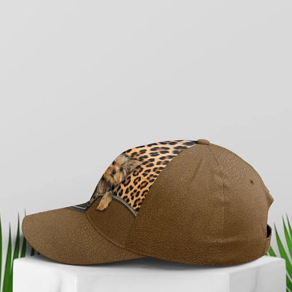 Yorkshire Dog Leopard Leather Style Baseball Cap Coolspod