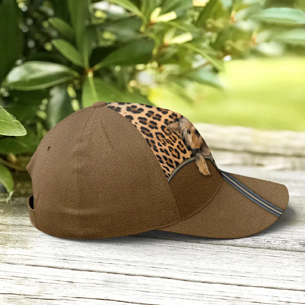 Yorkshire Dog Leopard Leather Style Baseball Cap Coolspod